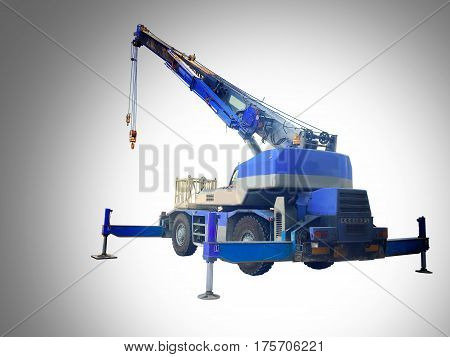 Crane car on the white background .