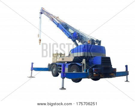 Crane car on the white background .