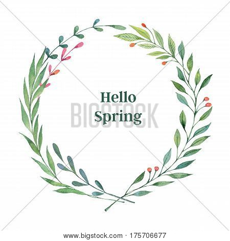 Hand Drawn Watercolor Illustration. Laurel Wreath. Perfect For Wedding Invitations, Greeting Cards,