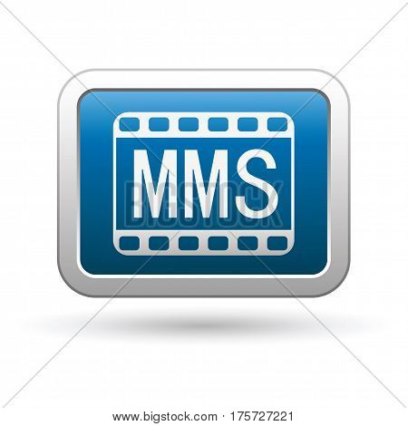 MMS icon on the button. Vector illustration