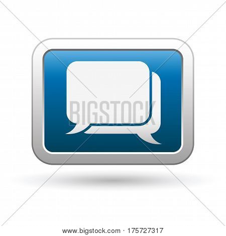 Speech bubbles icon on the button. Vector illustration