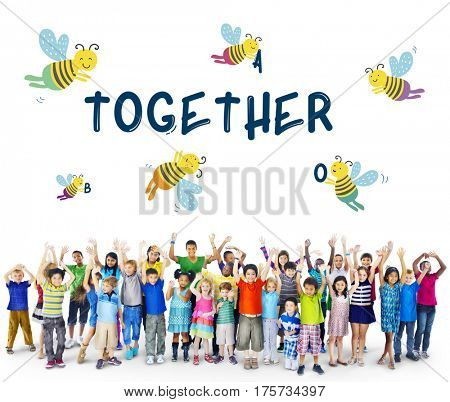Kids Children Friendship Together Team Bee Graphic