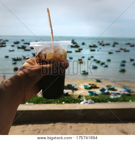 Coffee Cup In Cafe Time On The Way