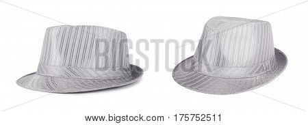 Silver Silk Hat For The Summer On An Isolated Background