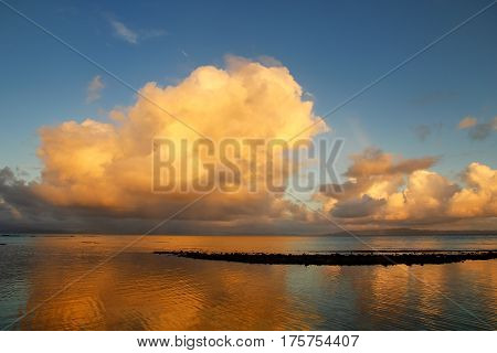 Sunset Over Somosomo Strait Seen From Taveuni Island, Fiji