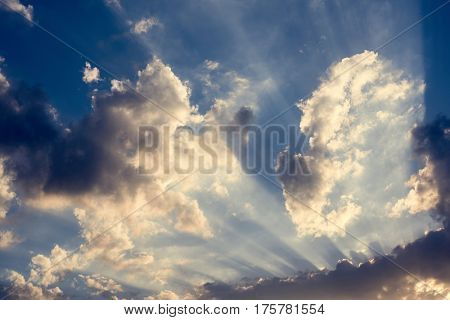 Sunlight with Cloudy Blue Sky Beautiful Scene