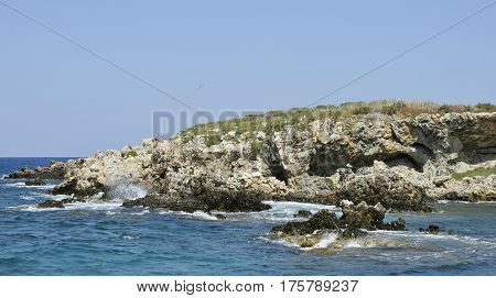 Jagged Volcanic Rock Island
