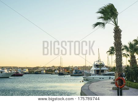 Berth With Yachts. Berth With Yachts. Beautiful Marina In Egypt.