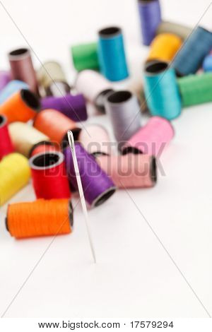 bobbins of lurex thread
