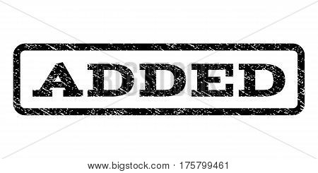 Added watermark stamp. Text caption inside rounded rectangle frame with grunge design style. Rubber seal stamp with unclean texture. Vector black ink imprint on a white background.
