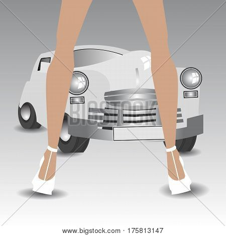 Retro Car. Trip Speed Start.