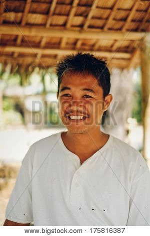 Portrait of middle-aged man farmer in Asia