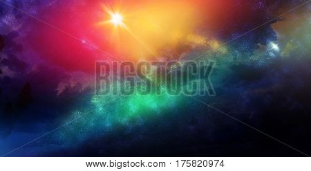 Celestial Art Stars and Galaxies in Outer Space Showing the Beauty of Space exploration. 3d Render 3d Illustration
