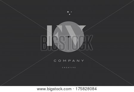 Fv F V  Grey Modern Alphabet Company Letter Logo Icon