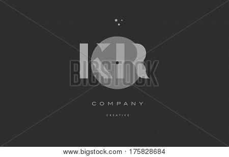 Kr K R  Grey Modern Alphabet Company Letter Logo Icon