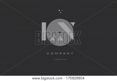 Ln L N  Grey Modern Alphabet Company Letter Logo Icon