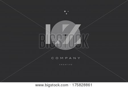 Lz L Z  Grey Modern Alphabet Company Letter Logo Icon