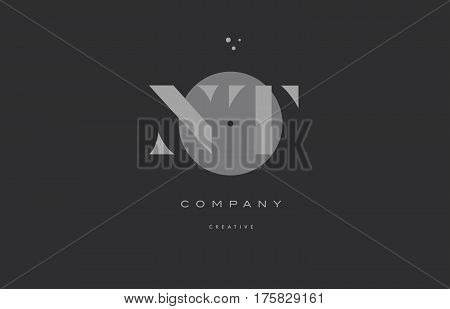 Nt N T  Grey Modern Alphabet Company Letter Logo Icon
