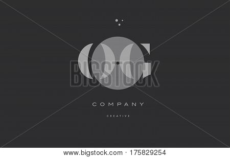 Og O G  Grey Modern Alphabet Company Letter Logo Icon