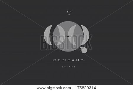 Oq O Q  Grey Modern Alphabet Company Letter Logo Icon