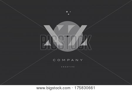 Xz X Z  Grey Modern Alphabet Company Letter Logo Icon