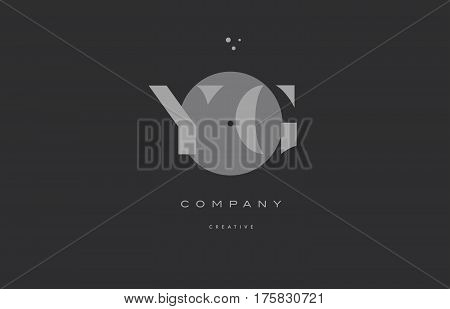 Yg Y G  Grey Modern Alphabet Company Letter Logo Icon