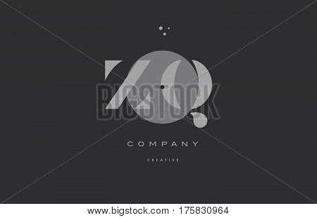 Zq Z Q  Grey Modern Alphabet Company Letter Logo Icon