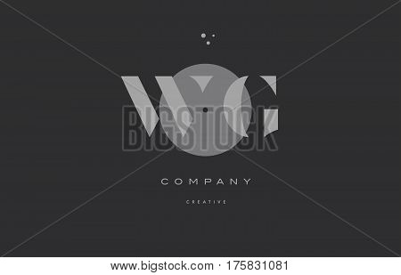 Wg W G  Grey Modern Alphabet Company Letter Logo Icon