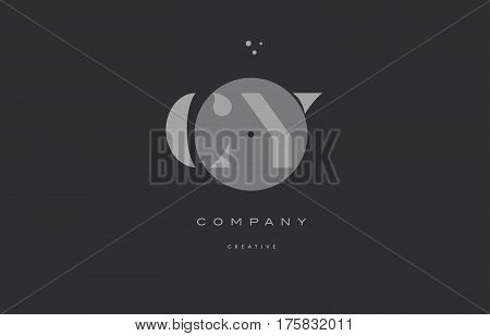 Cy C Y  Grey Modern Alphabet Company Letter Logo Icon