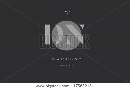 Dn D N  Grey Modern Alphabet Company Letter Logo Icon