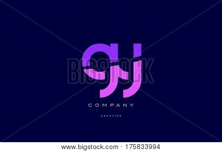 Gy G Y  Pink Blue Alphabet Letter Logo Icon
