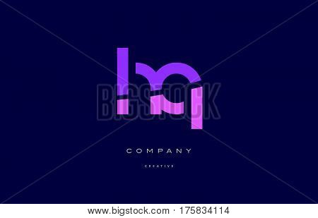 Hq H Q  Pink Blue Alphabet Letter Logo Icon
