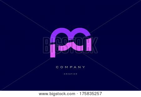 Pa P A  Pink Blue Alphabet Letter Logo Icon
