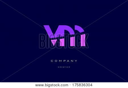 Vm V M  Pink Blue Alphabet Letter Logo Icon