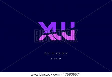 Xw X W  Pink Blue Alphabet Letter Logo Icon