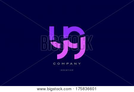 Yg Y G  Pink Blue Alphabet Letter Logo Icon