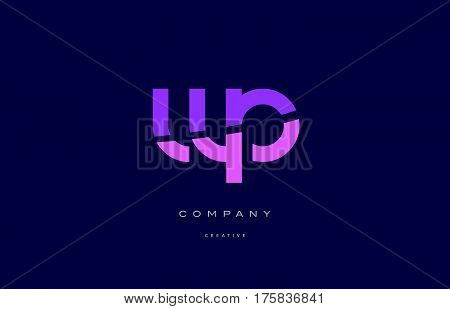 Wp W P  Pink Blue Alphabet Letter Logo Icon