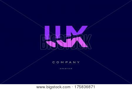 Wx W X  Pink Blue Alphabet Letter Logo Icon