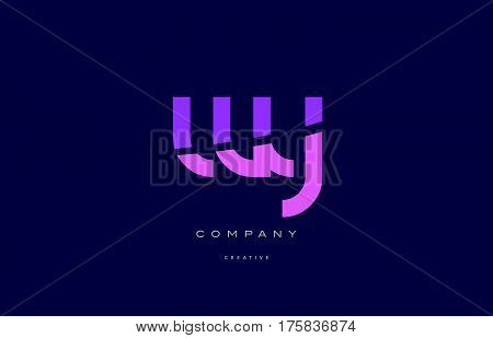 Wy W Y  Pink Blue Alphabet Letter Logo Icon
