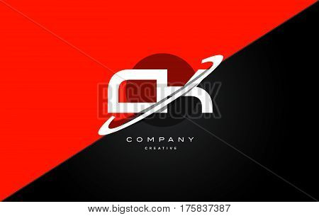 Ck C K  Red Black Technology Alphabet Company Letter Logo Icon