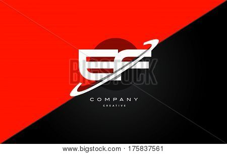 Ef E F  Red Black Technology Alphabet Company Letter Logo Icon