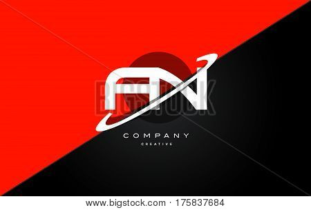 Fn F N  Red Black Technology Alphabet Company Letter Logo Icon