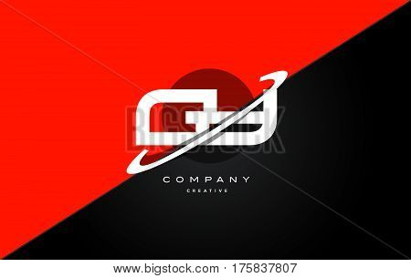 Gy G Y  Red Black Technology Alphabet Company Letter Logo Icon