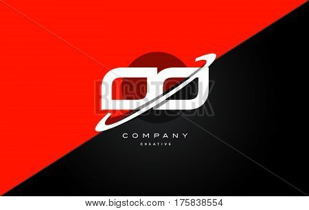 Oo O  Red Black Technology Alphabet Company Letter Logo Icon