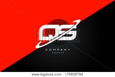 Qt Q T  Red Black Technology Alphabet Company Letter Logo Icon