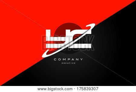 Yc Y C  Red Black Technology Alphabet Company Letter Logo Icon