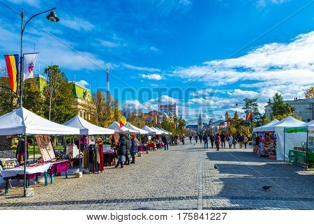 Central square in Iasi town Moldavia Romania