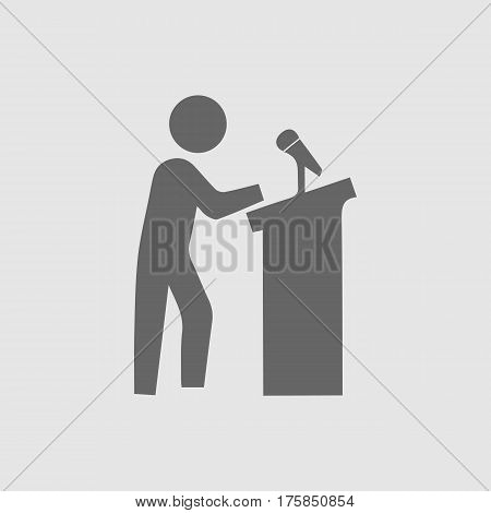 Speaker on podium vector icon eps 10.