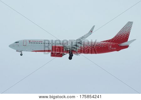 SAINT PETERSBURG, RUSSIA - FEBRUARY 25, 2017: Boeing 737-8LJ 