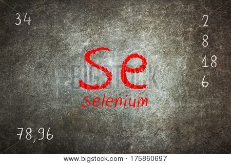 Isolated Blackboard With Periodic Table, Selenium